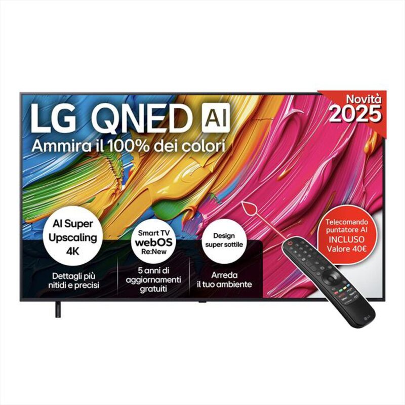 LG - Smart TV QNED AI UHD 4K 75" 75QNED80A6A-Nero